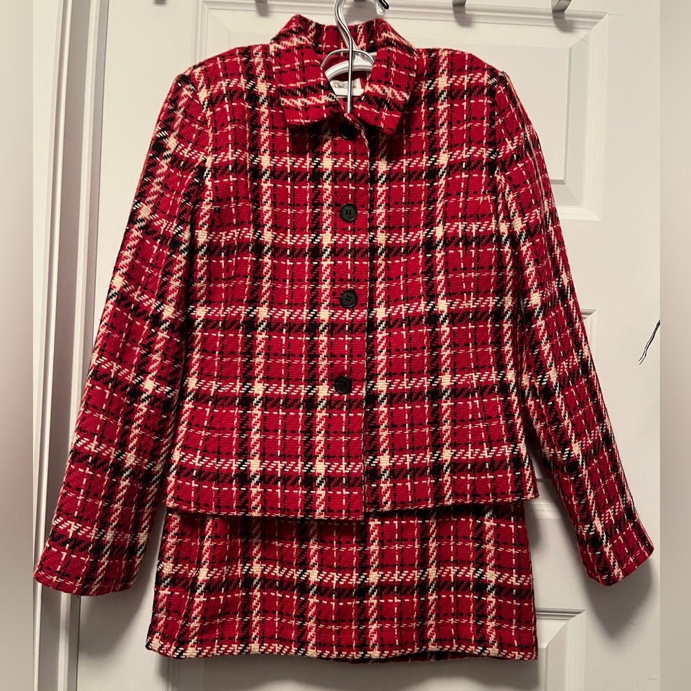 VINTAGE LIZ CLAIBORNE Tweed 2 piece Coord Set Power Suit (Skirt and Blazer!)